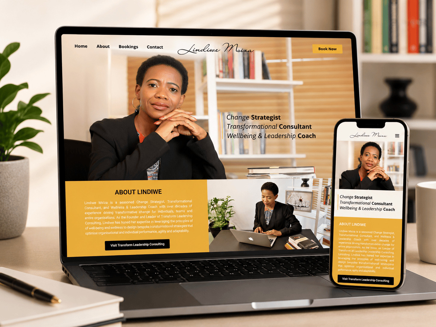 Lindiwe Msiza professional leadership coaching one-page website